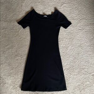 Reformation Black Mini T-Shirt Dress